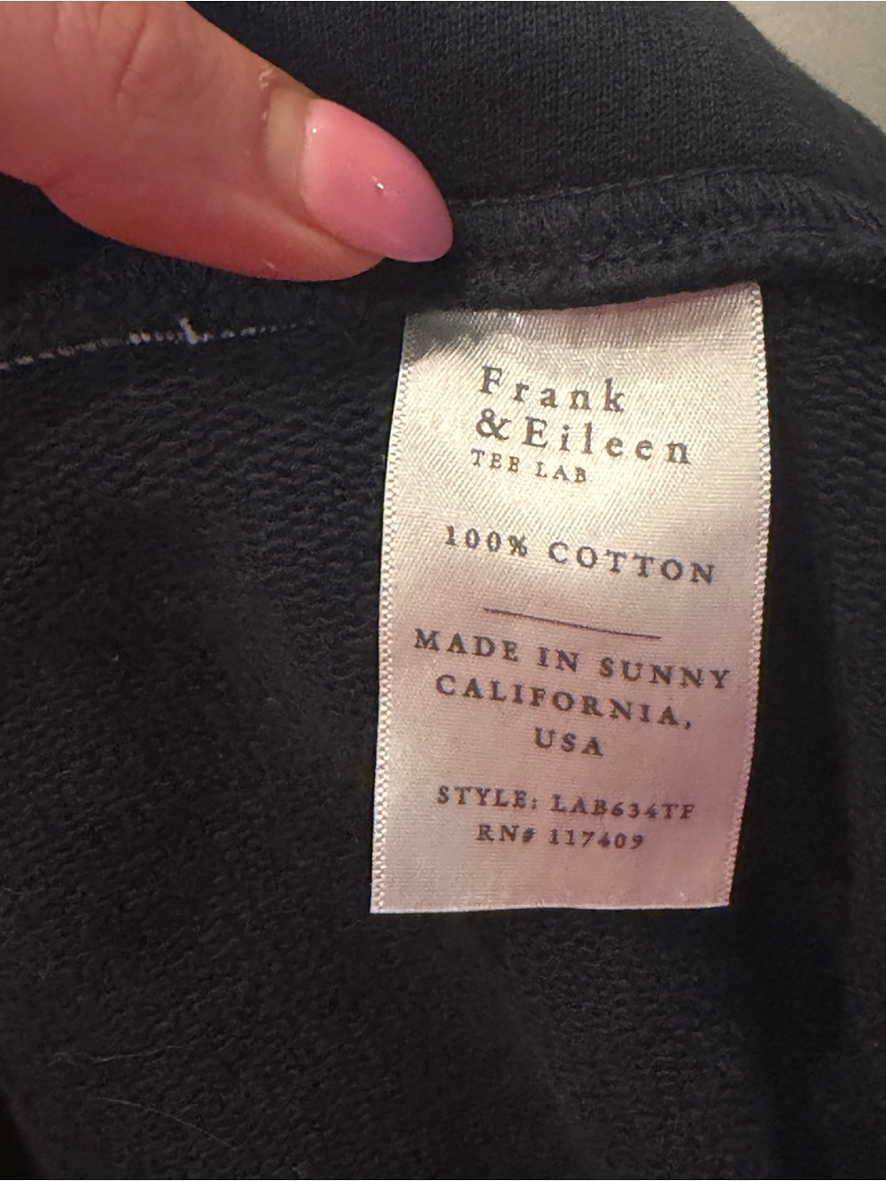 Frank and Eileen CATHERINE Favorite  Sweatpant Black Cropped Wide Leg - Size M - Picture 5 of 6